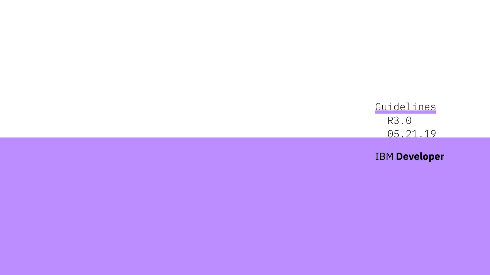 IBM Developer Brand System Guidelines R3.0